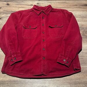 Woolrich Red Chamois Cloth Button Down Flannel Shirt Mens XL